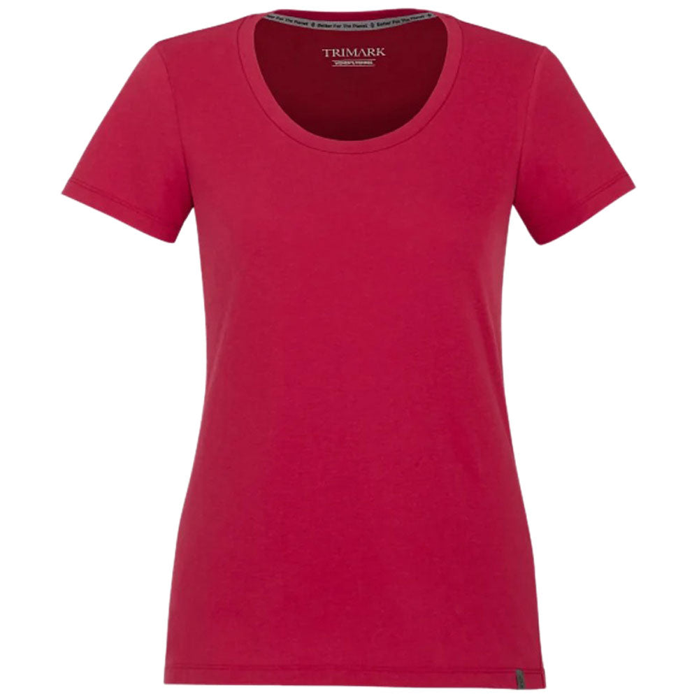 Elevate Women's Stylish Red Vintage Eco Short Sleeve Tee