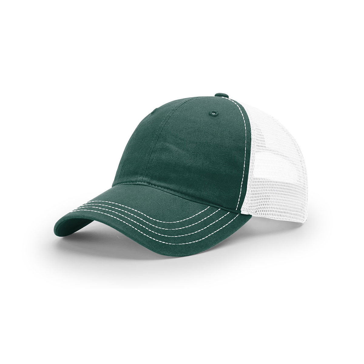 Richardson Women's Fashion-Forward Trucker Hat in Dark Green/White
