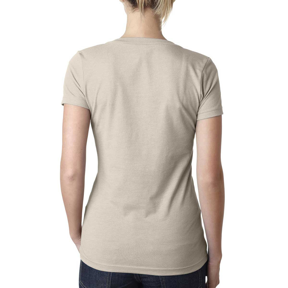 Elevate Your Style with Next Level Women's Sand CVC Deep V Tee