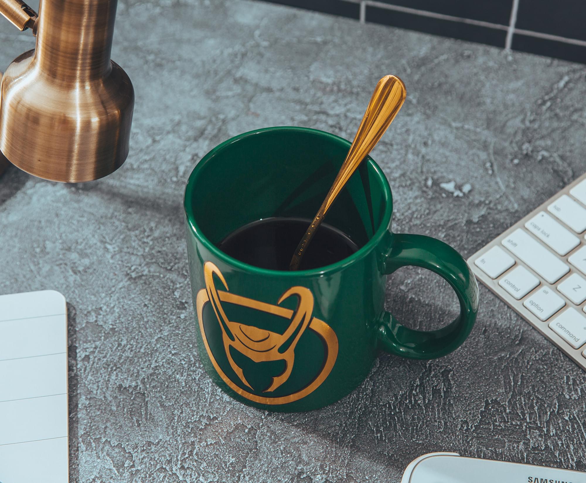 Loki-Inspired Foil Embossed Ceramic Mug - 20 Oz