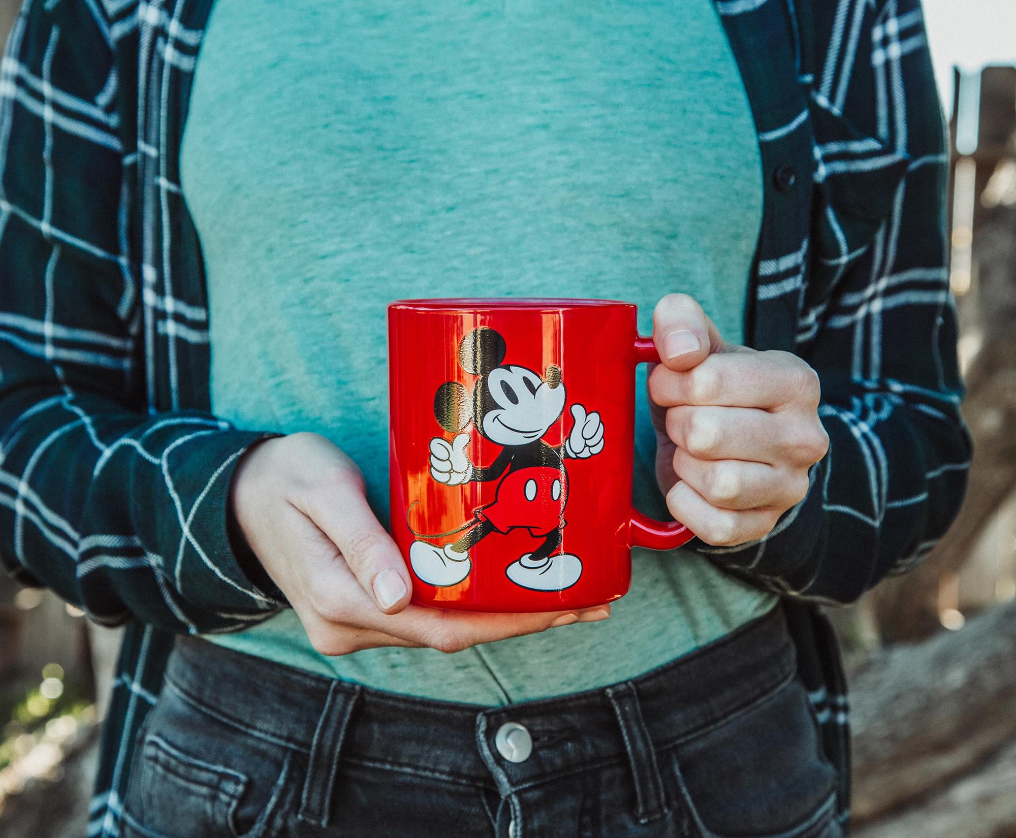Disney Mickey Mouse Thumbs - Up 18 - Ounce Glass Coffee Mug