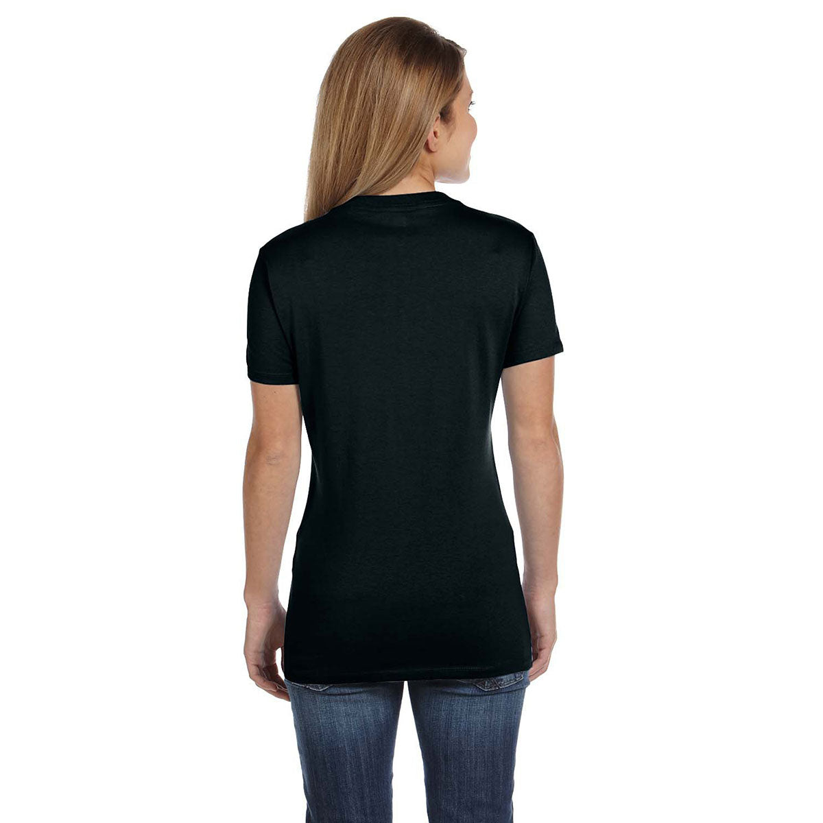 Hanes Women's Chic 4.5 oz. 100% Ringspun Cotton nano-T V-Neck T-Shirt
