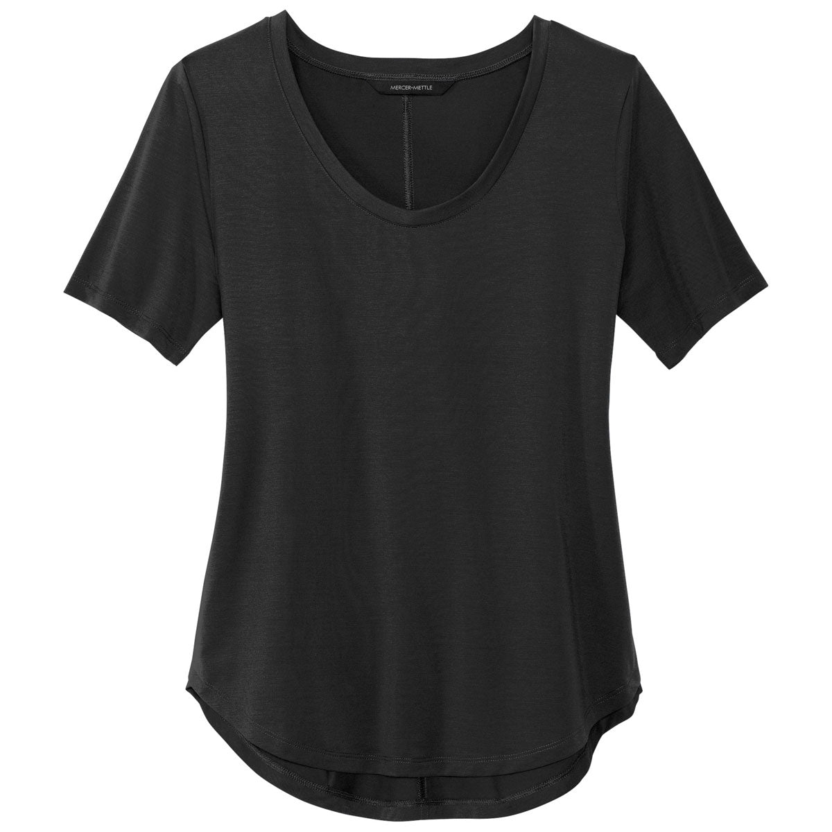 Mercer+Mettle Women's Stylish Deep Black Stretch Scoop Tee