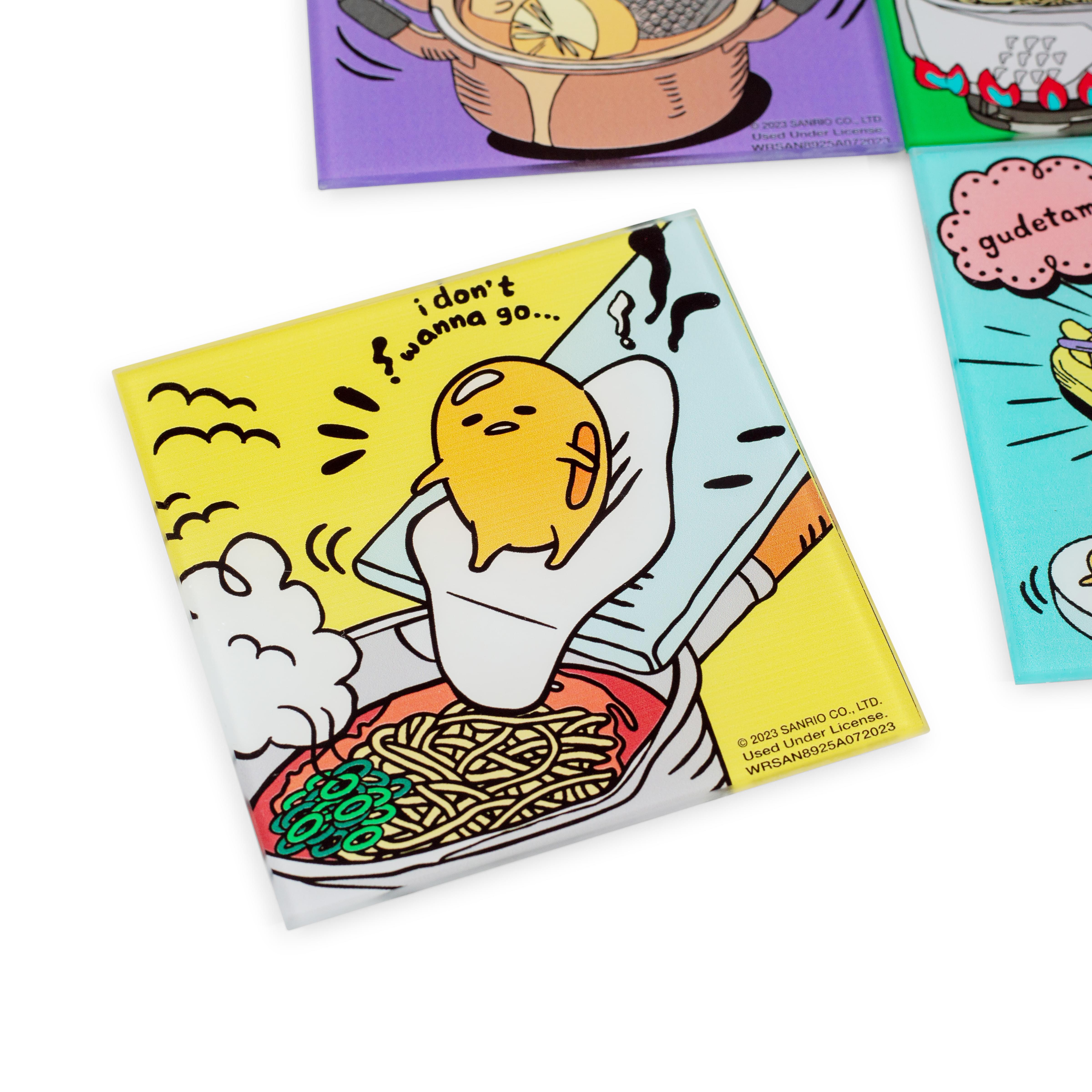 Sanrio Gudetama Glass Coasters - 4-Piece Set