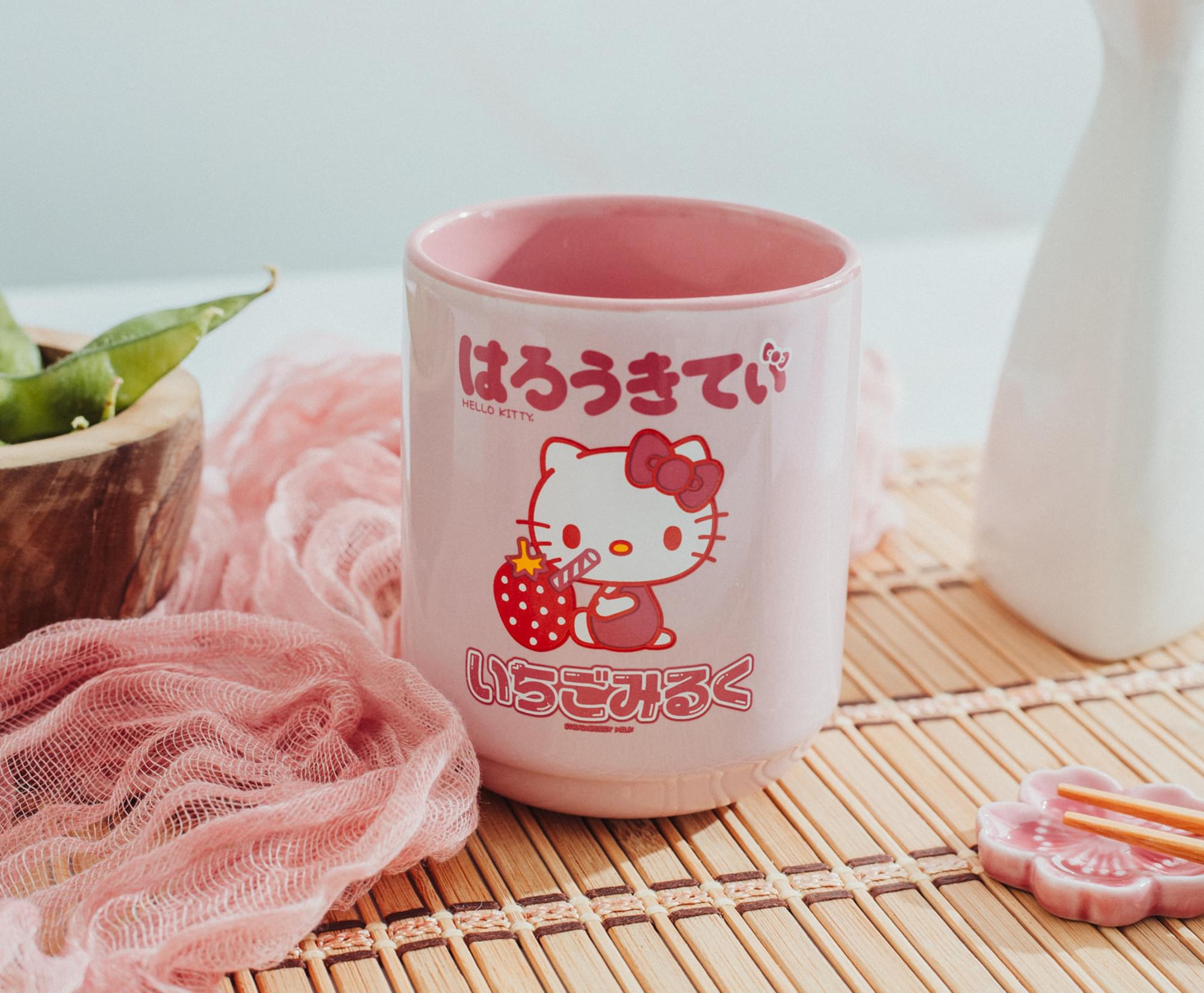 Sanrio Hello Kitty Strawberry Milk Asian Ceramic Delight Tea Cup - 9 Ounce