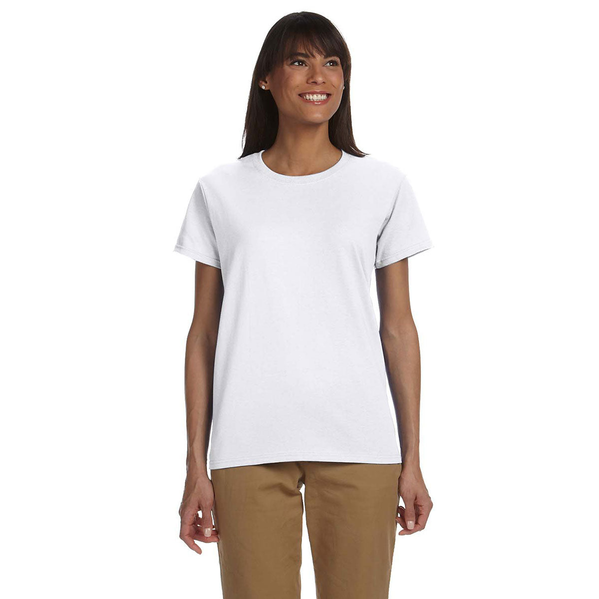 Gildan Women's Ultra Soft 6 oz. White Cotton T-Shirt