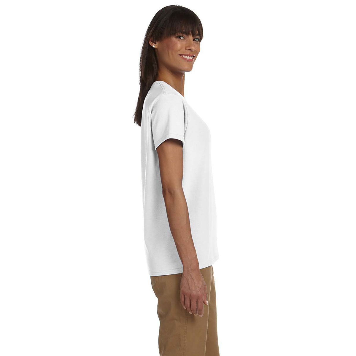 Gildan Women's Ultra Soft 6 oz. White Cotton T-Shirt