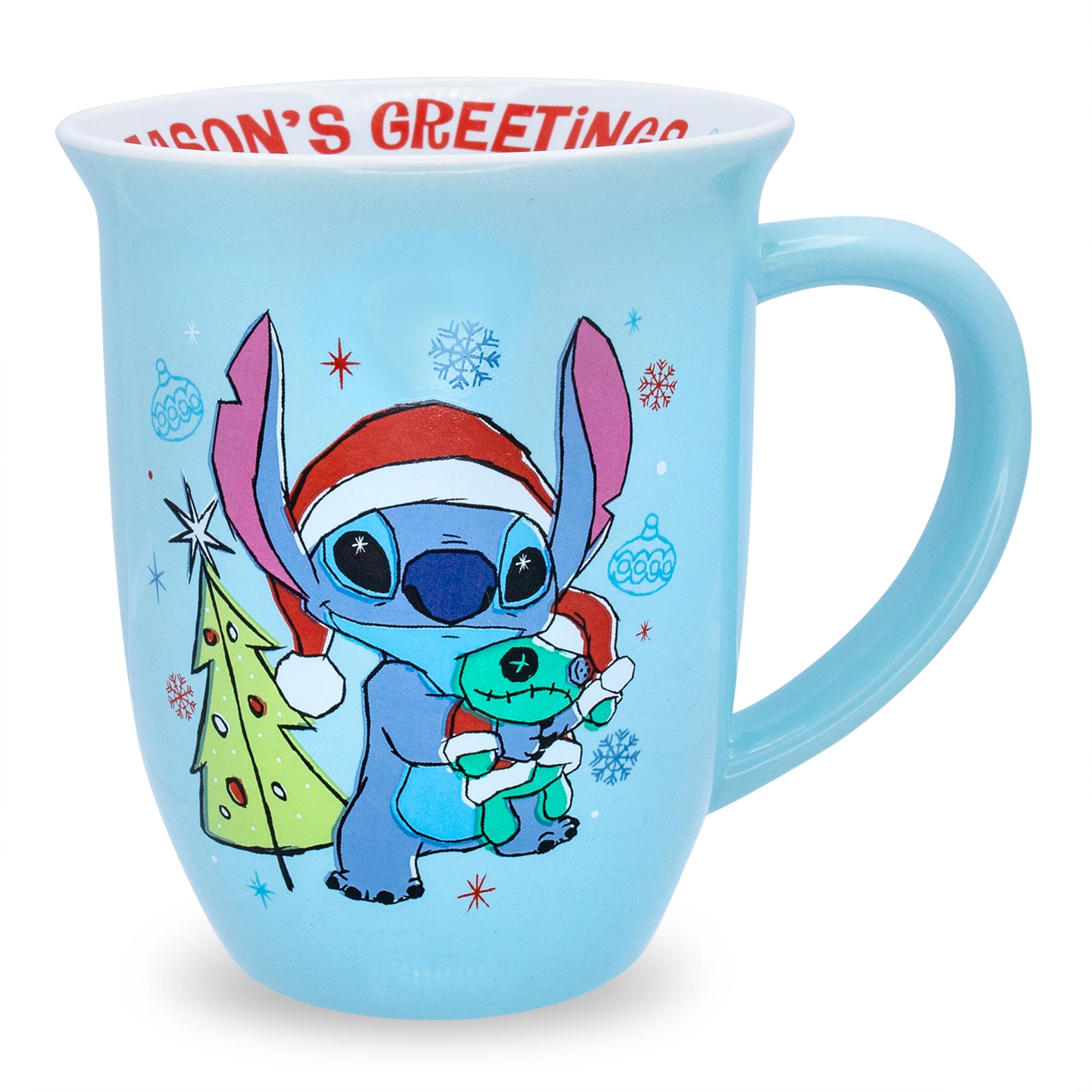 Disney Lilo & Stitch Christmas Ceramic Mug - 16 Ounces