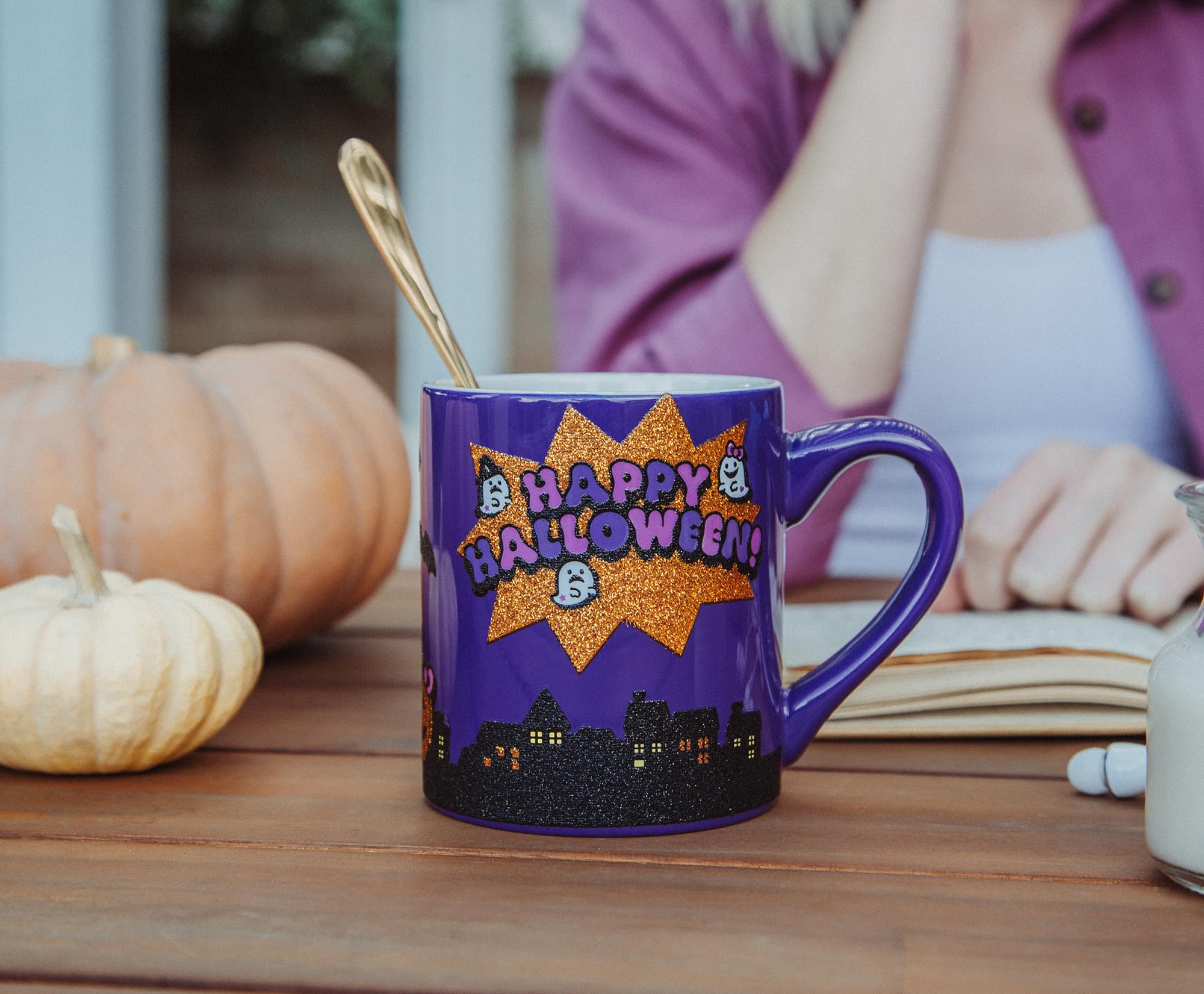 Sanrio Hello Kitty Halloween Ceramic Glitter Mug - 14 Oz