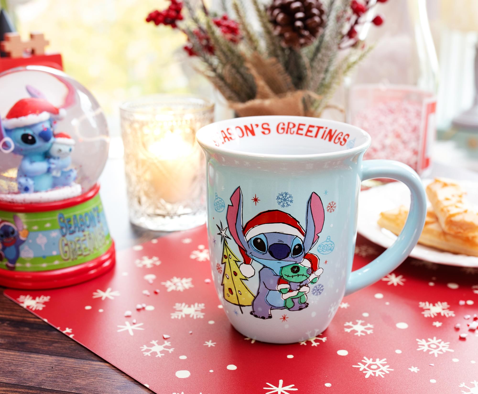 Disney Lilo & Stitch Christmas Ceramic Mug - 16 Ounces