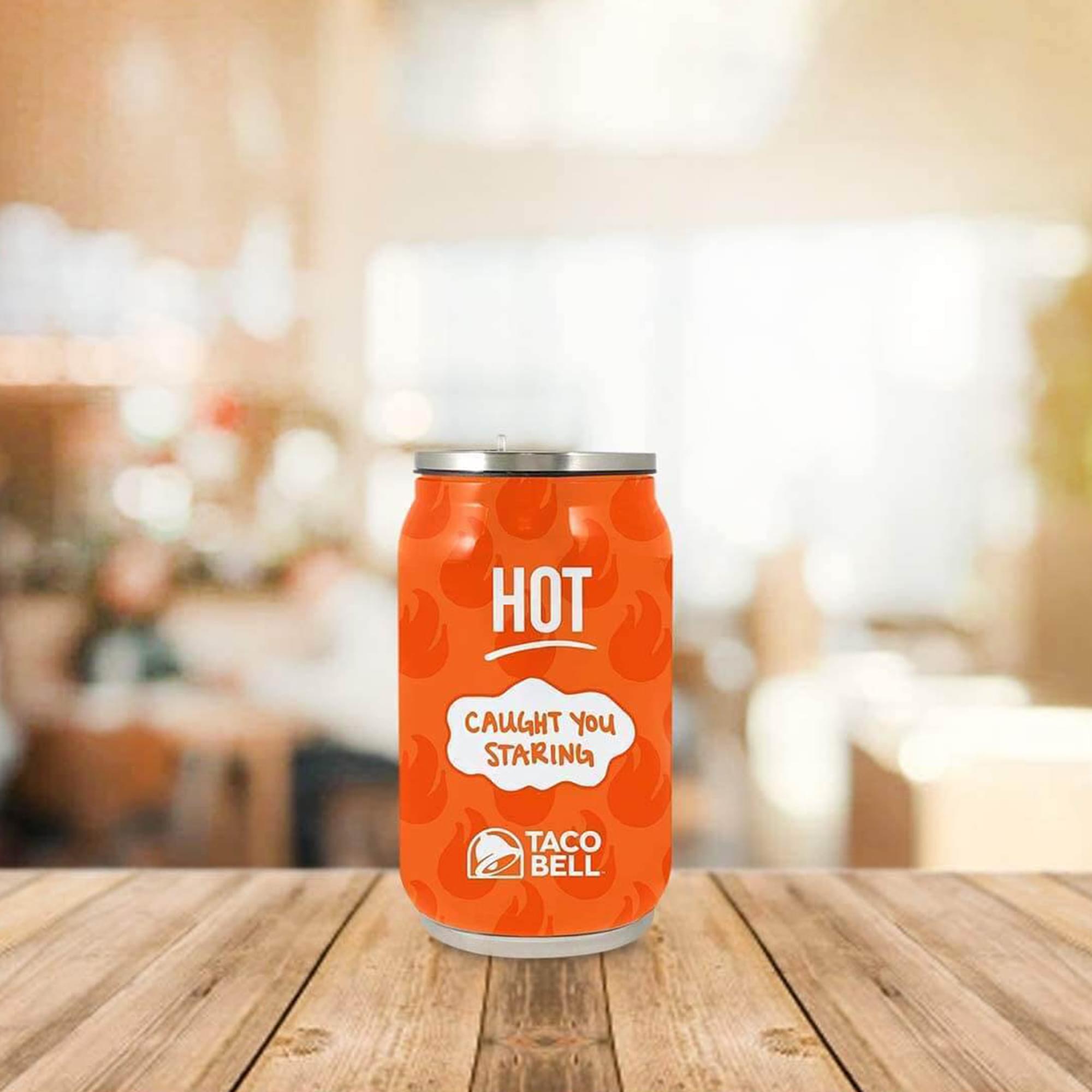 Taco Bell's Irresistible Hot Sauce in a Convenient 9oz Travel Can