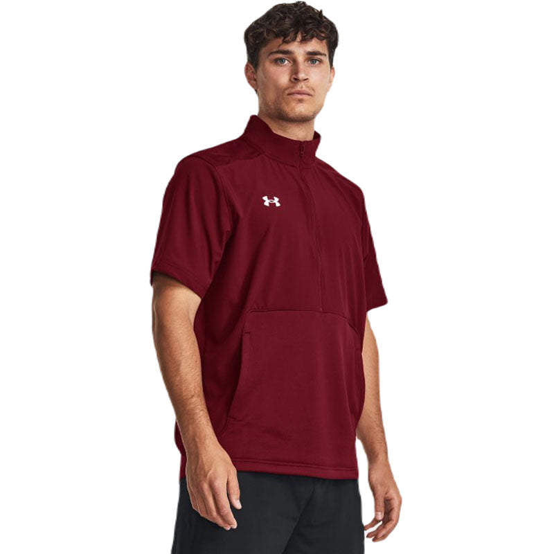 Under Armour Men's Cardinal/White Motivate 2.0 Short Sleeve Shirt with Company Logo Potential