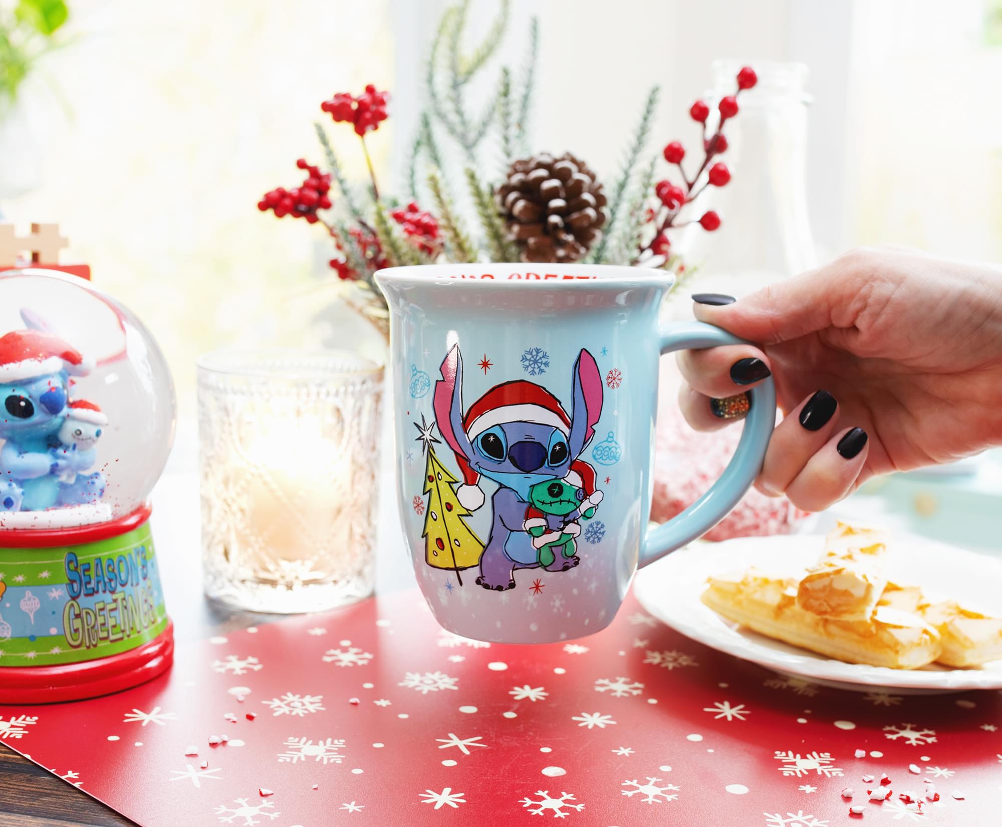 Disney Lilo & Stitch Christmas Ceramic Mug - 16 Ounces