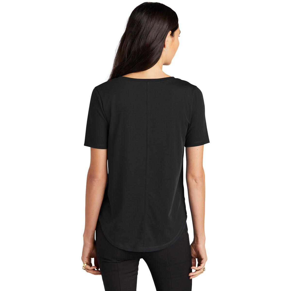 Mercer+Mettle Women's Stylish Deep Black Stretch Scoop Tee