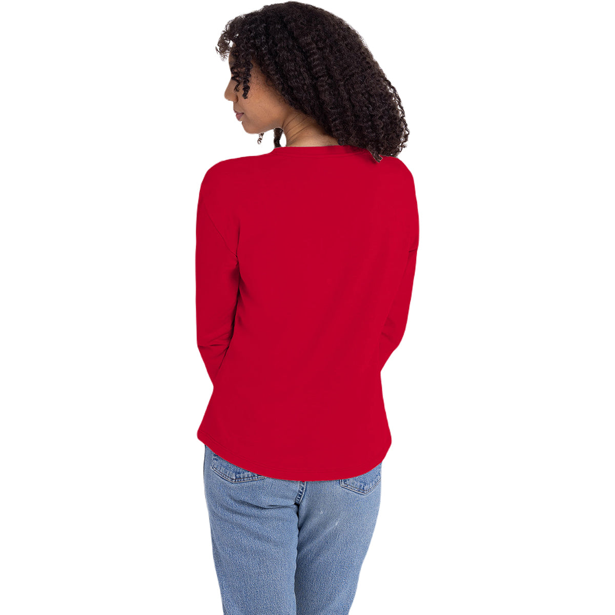 Next Level Apparel Women's Cozy Red Long Sleeve T-Shirt
