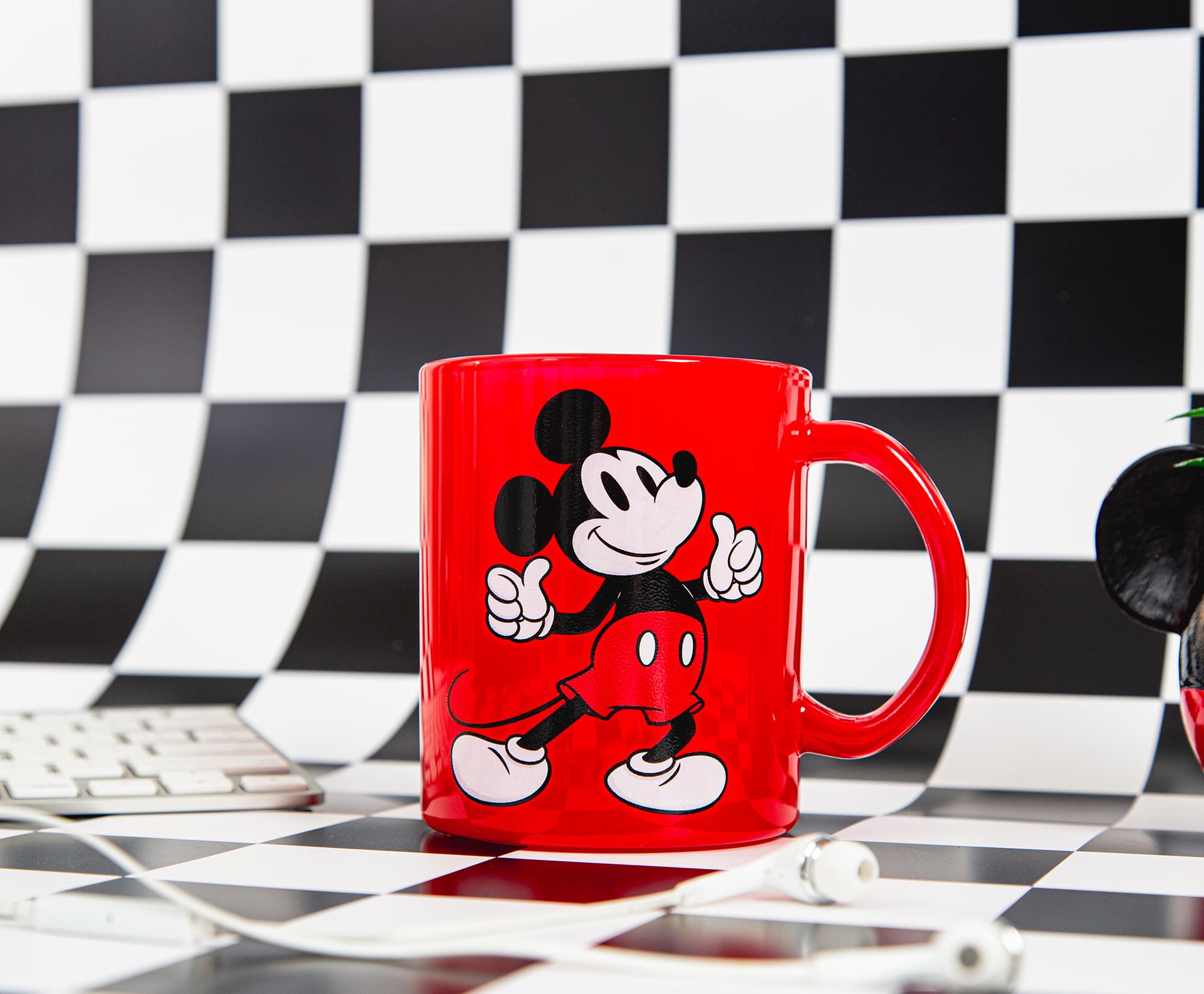 Disney Mickey Mouse Thumbs - Up 18 - Ounce Glass Coffee Mug