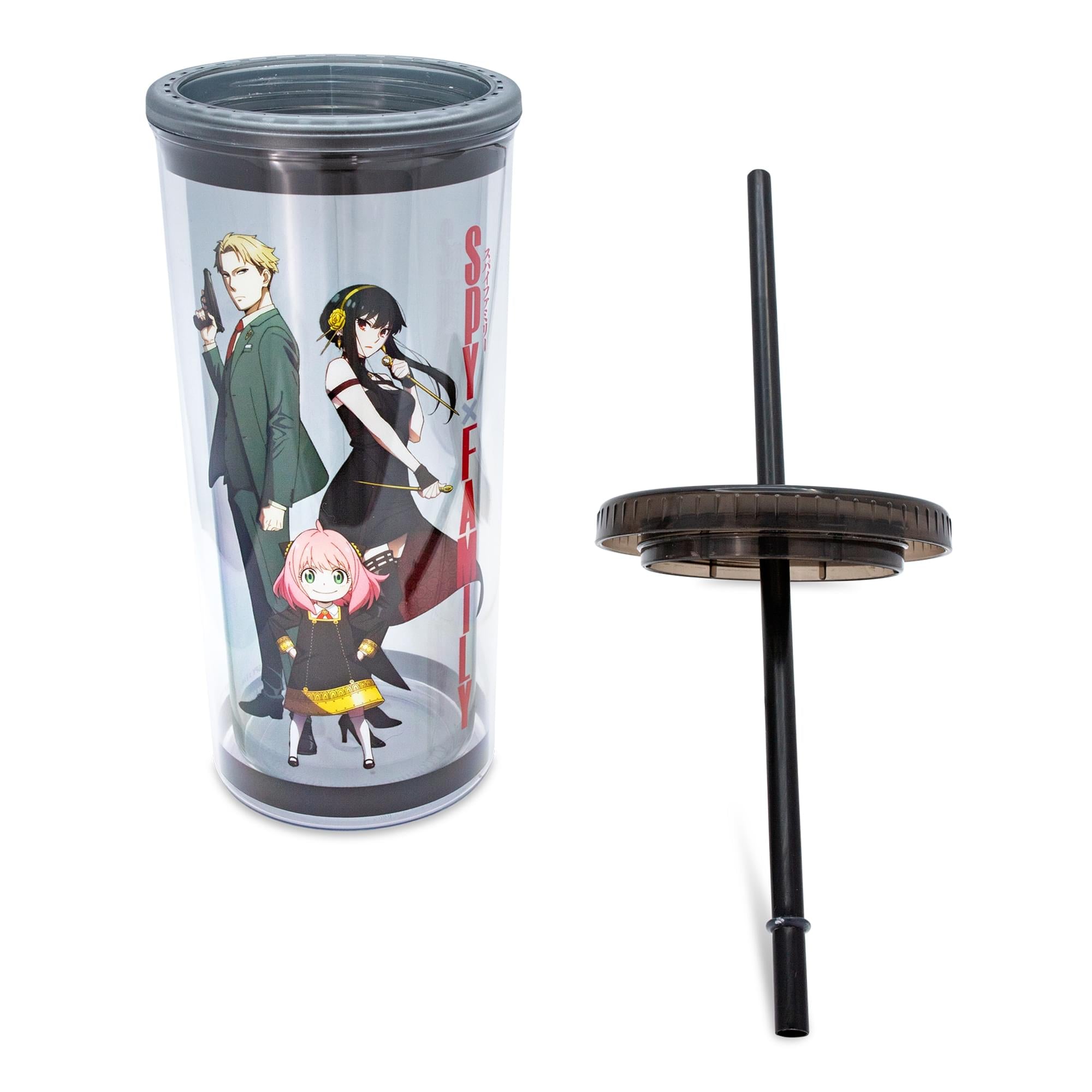 Spy X Family Trio 20-Ounce Plastic Cold Cup with Lid and Straw