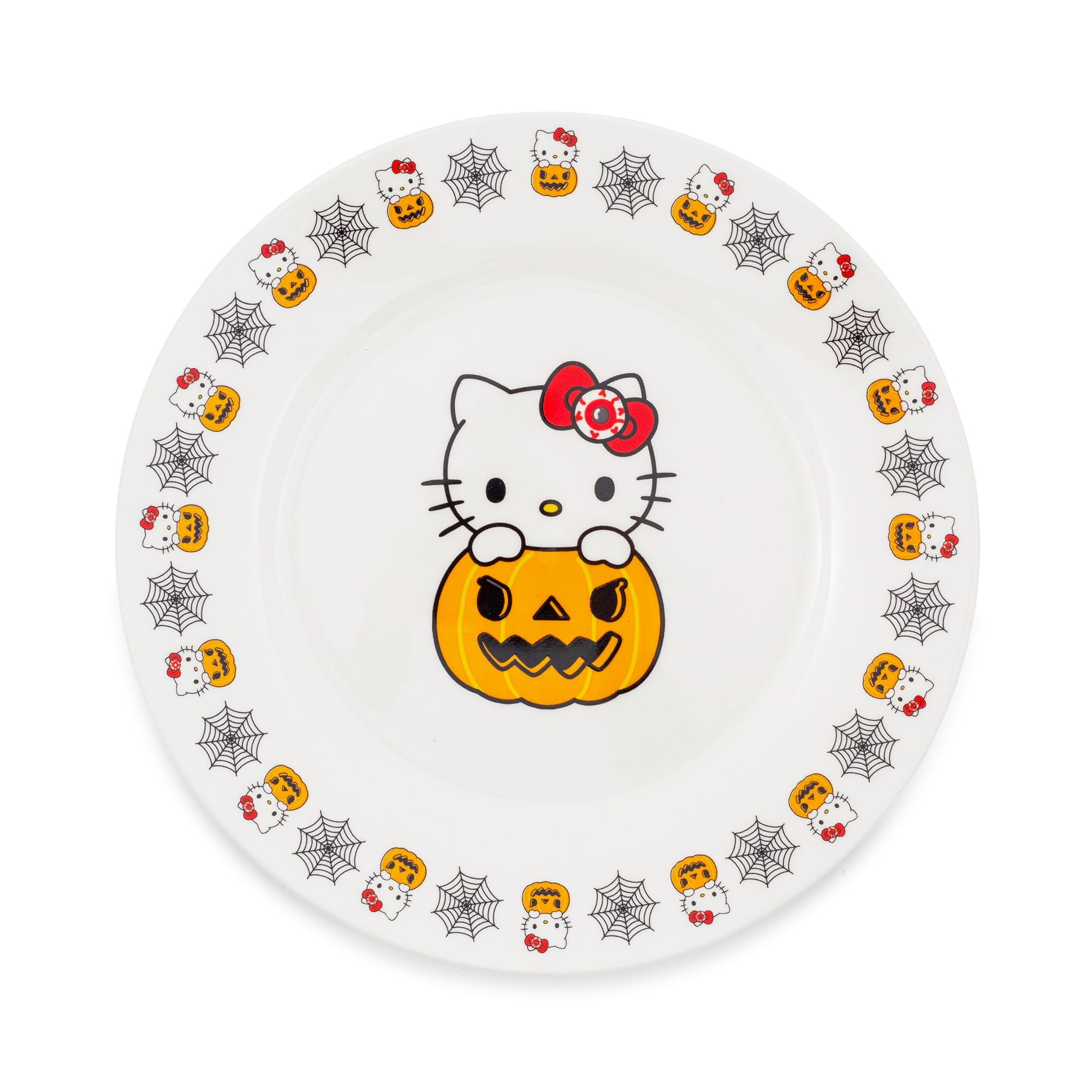Sanrio's Enchanting Halloween 8-Inch Ceramic Hello Kitty Pumpkin Boo Dinner Plate
