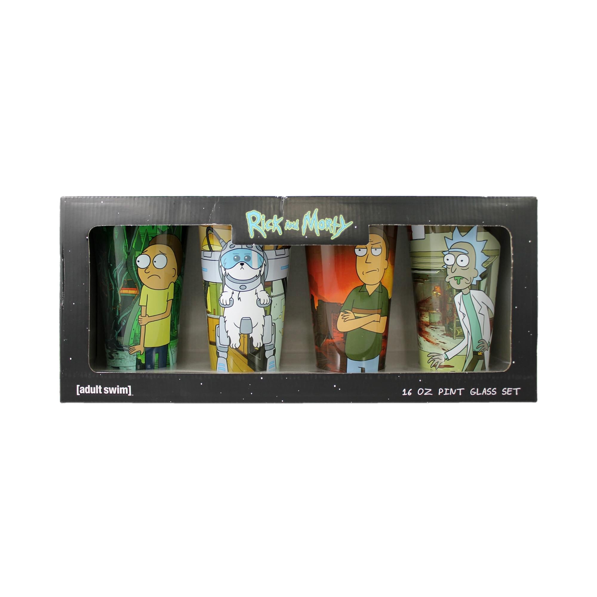 Epic Rick and Morty 16 Ounce Pint Glass Set of 4 - Grab Yours Now!