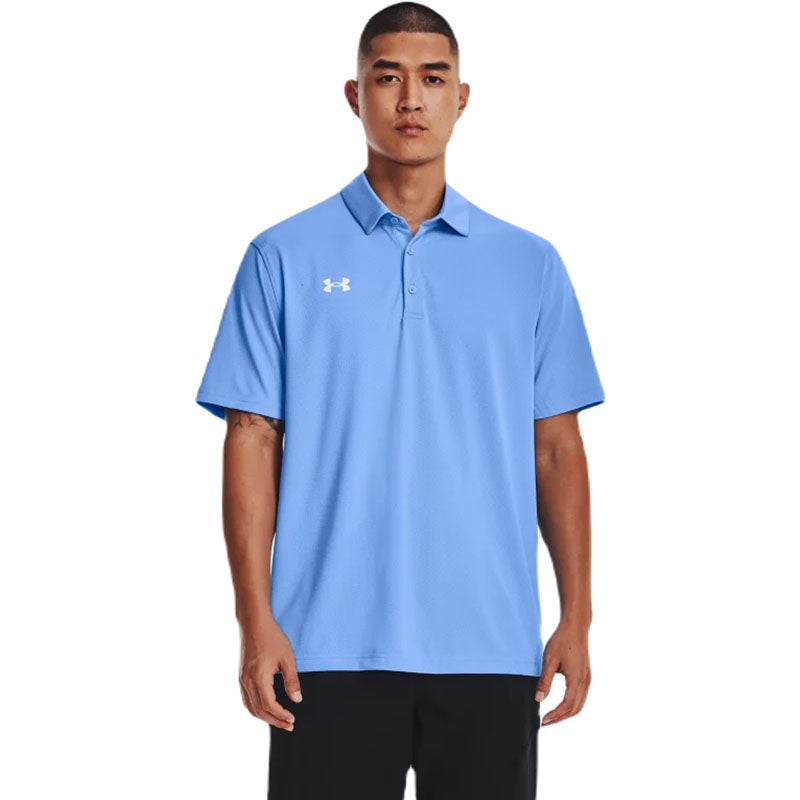 Under Armour Men's Stylish Tech Team Polo in Carolina Blue/White