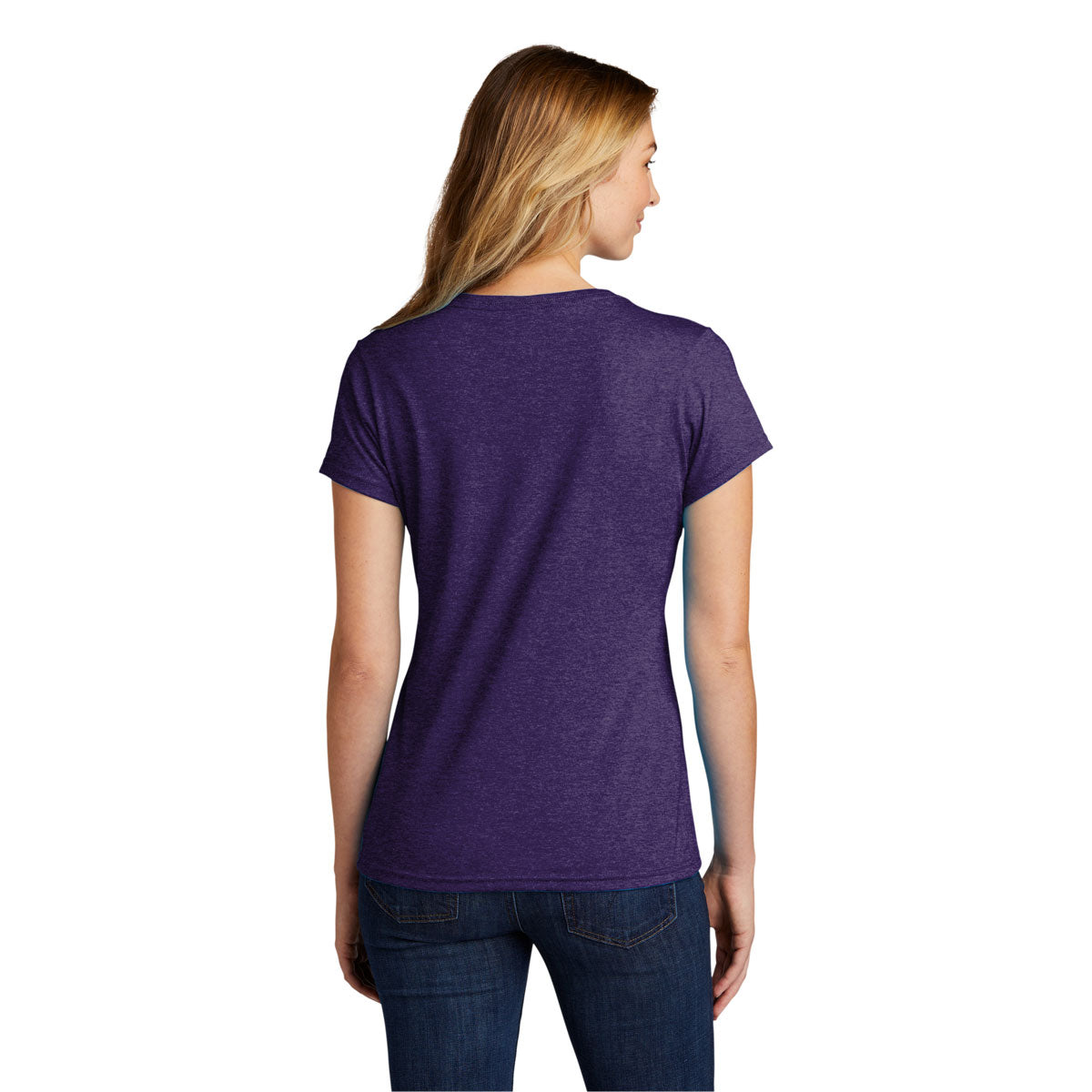 Port & Company Women's Purple Heather Tri-Blend V-Neck Team Tee