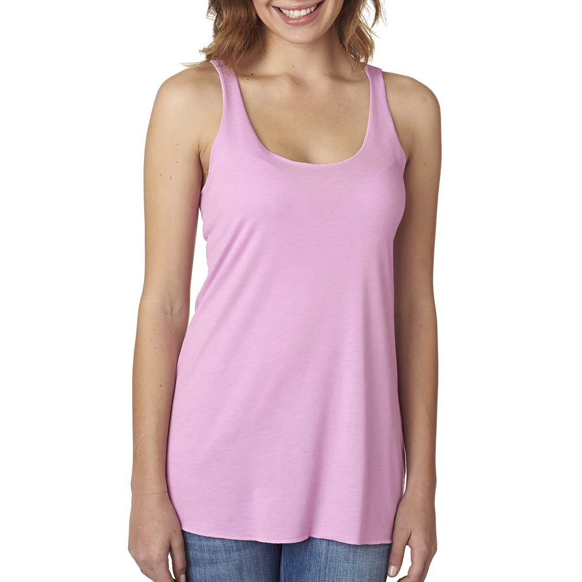 Next Level Women's Charming Lilac Triblend Racerback Tank - Your New Favorite!