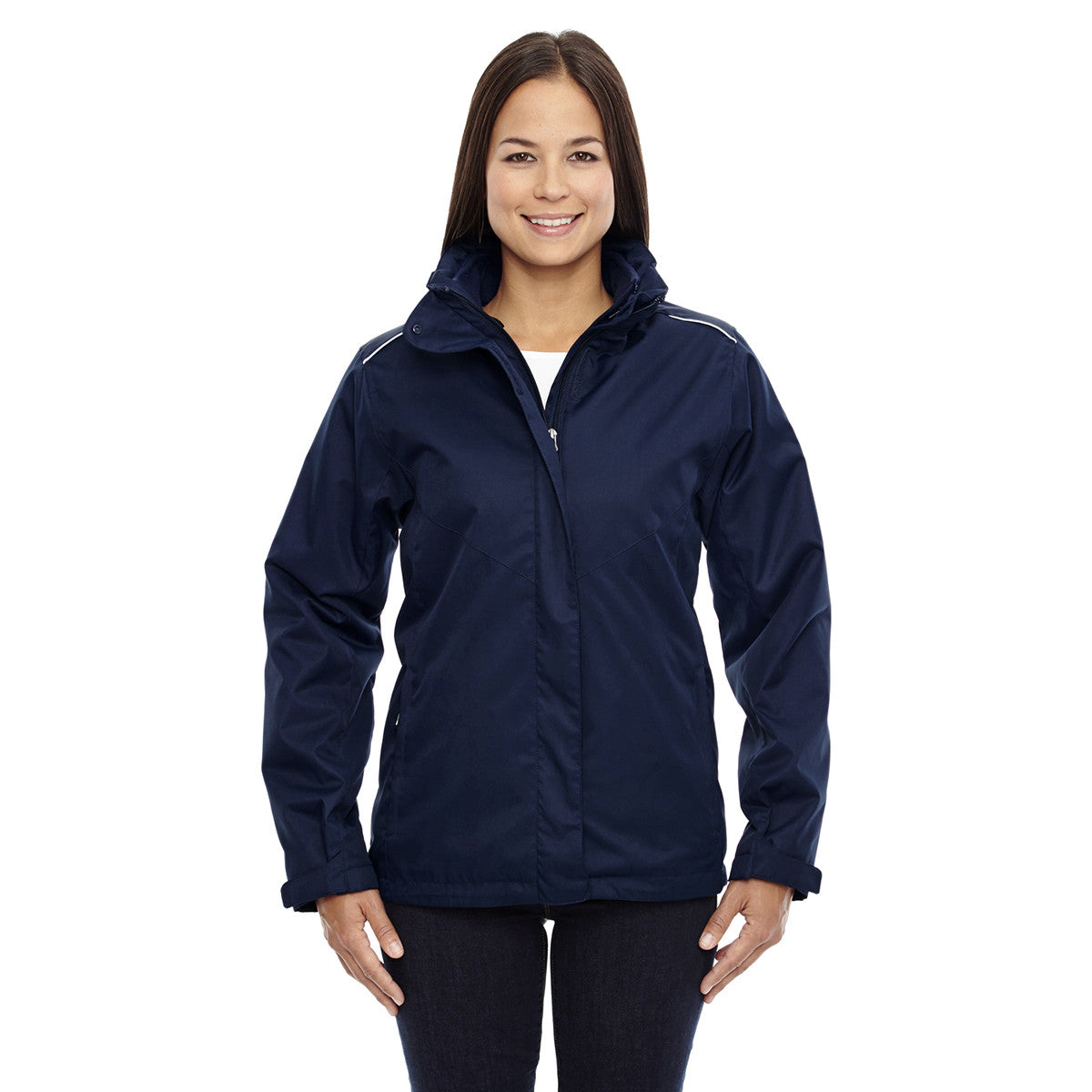 Core 365 Women's Navy 3-in-1 Jacket with Fleece Liner - Stay Warm & Stylish