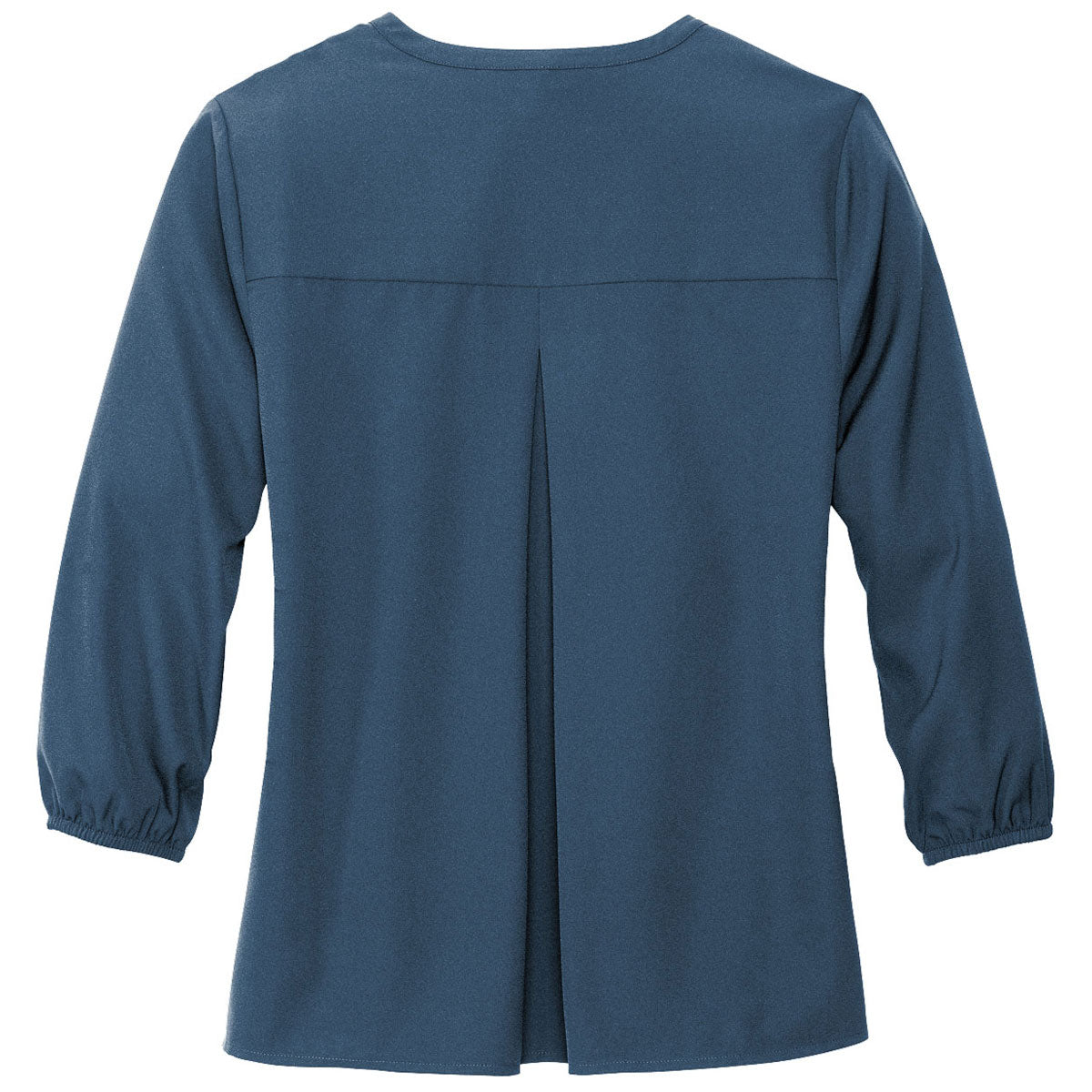Mercer+Mettle Women's Stunning Insignia Blue Stretch Crepe 3/4 Sleeve Blouse