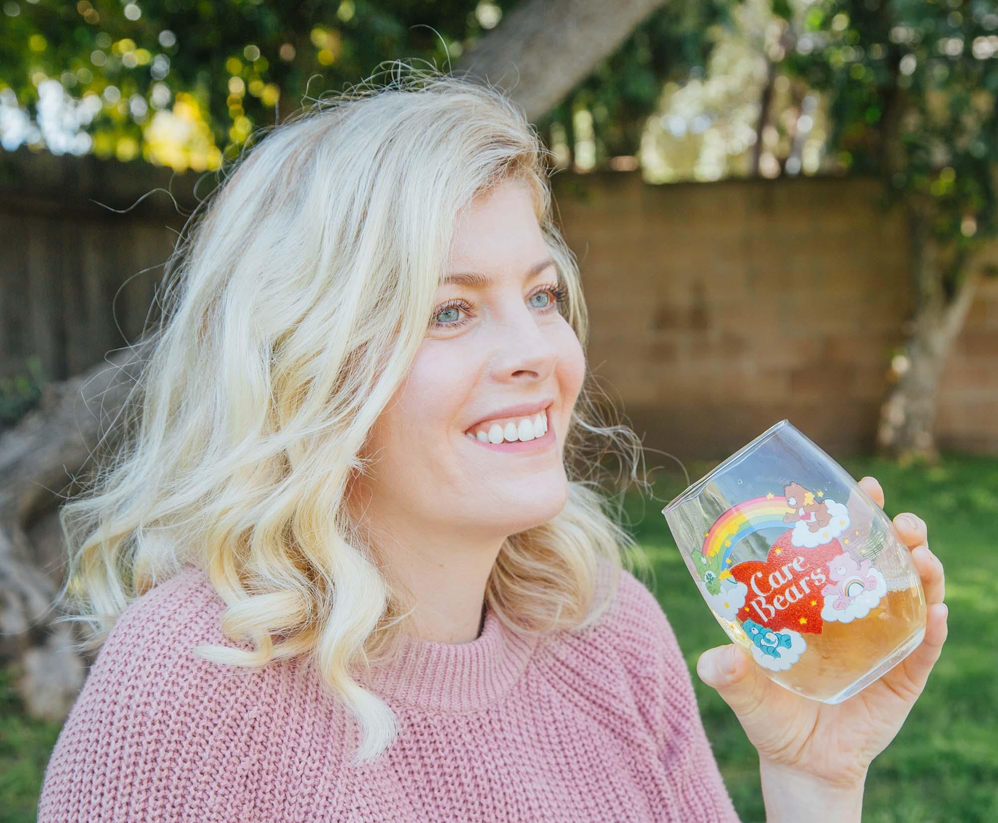 Care Bears Rainbow Heart Logo 20 - Ounce Stemless Wine Glass