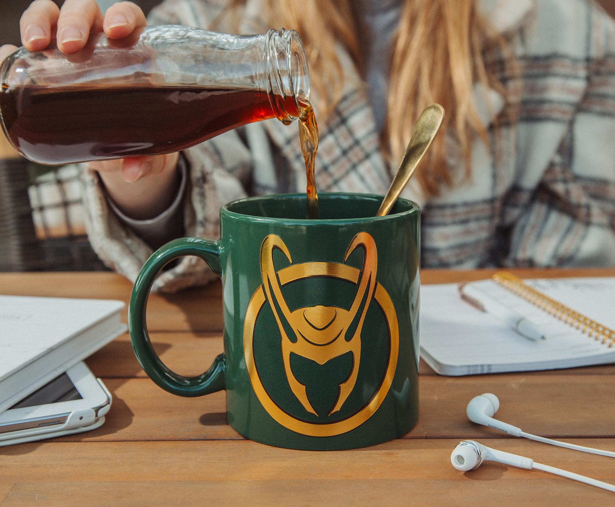 Loki-Inspired Foil Embossed Ceramic Mug - 20 Oz
