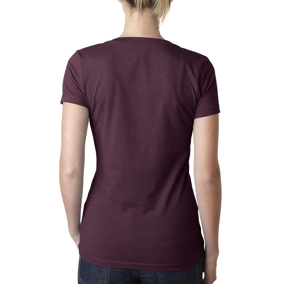 Elevate Your Style with Next Level Women's Plum CVC Deep V Tee