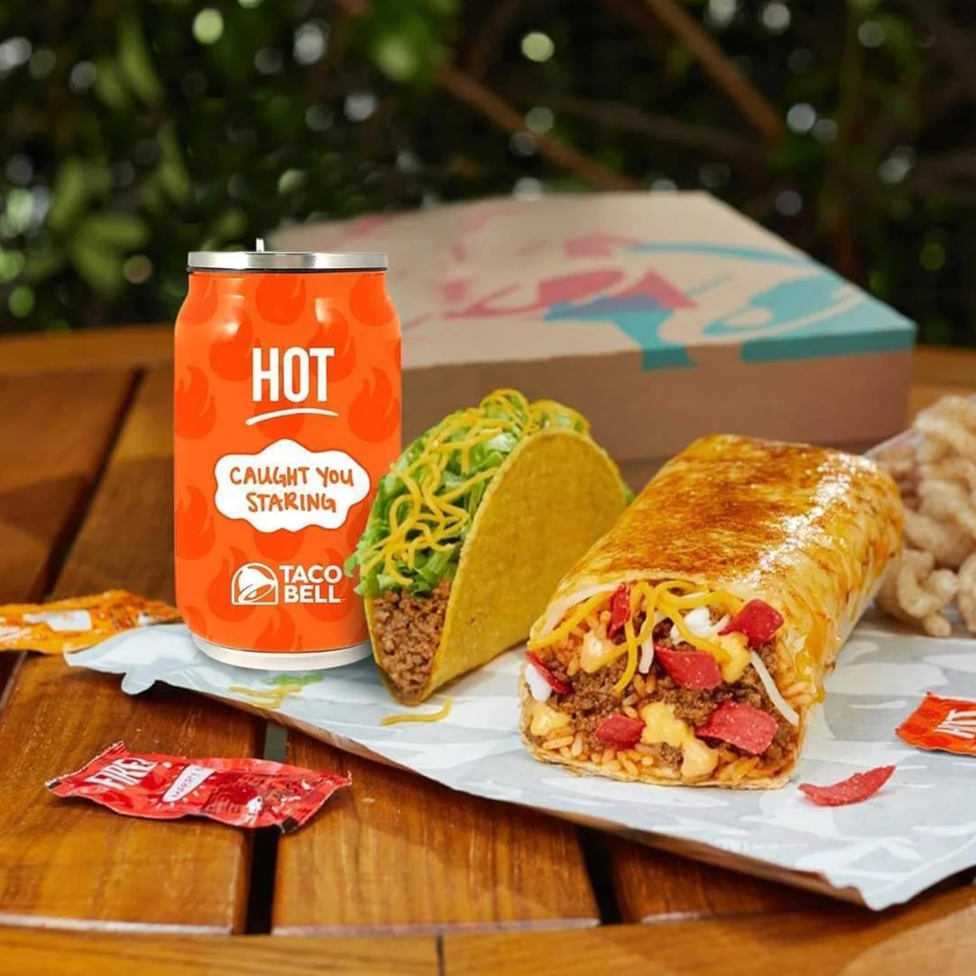 Taco Bell's Irresistible Hot Sauce in a Convenient 9oz Travel Can