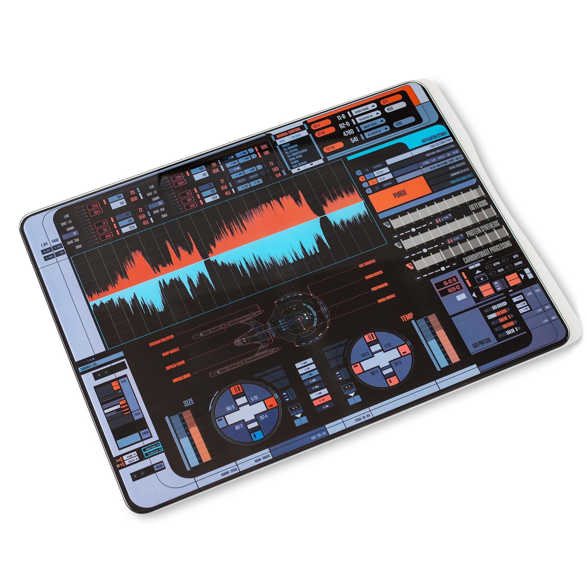 Star Trek Picard LCARS-Inspired Glass Cutting Board