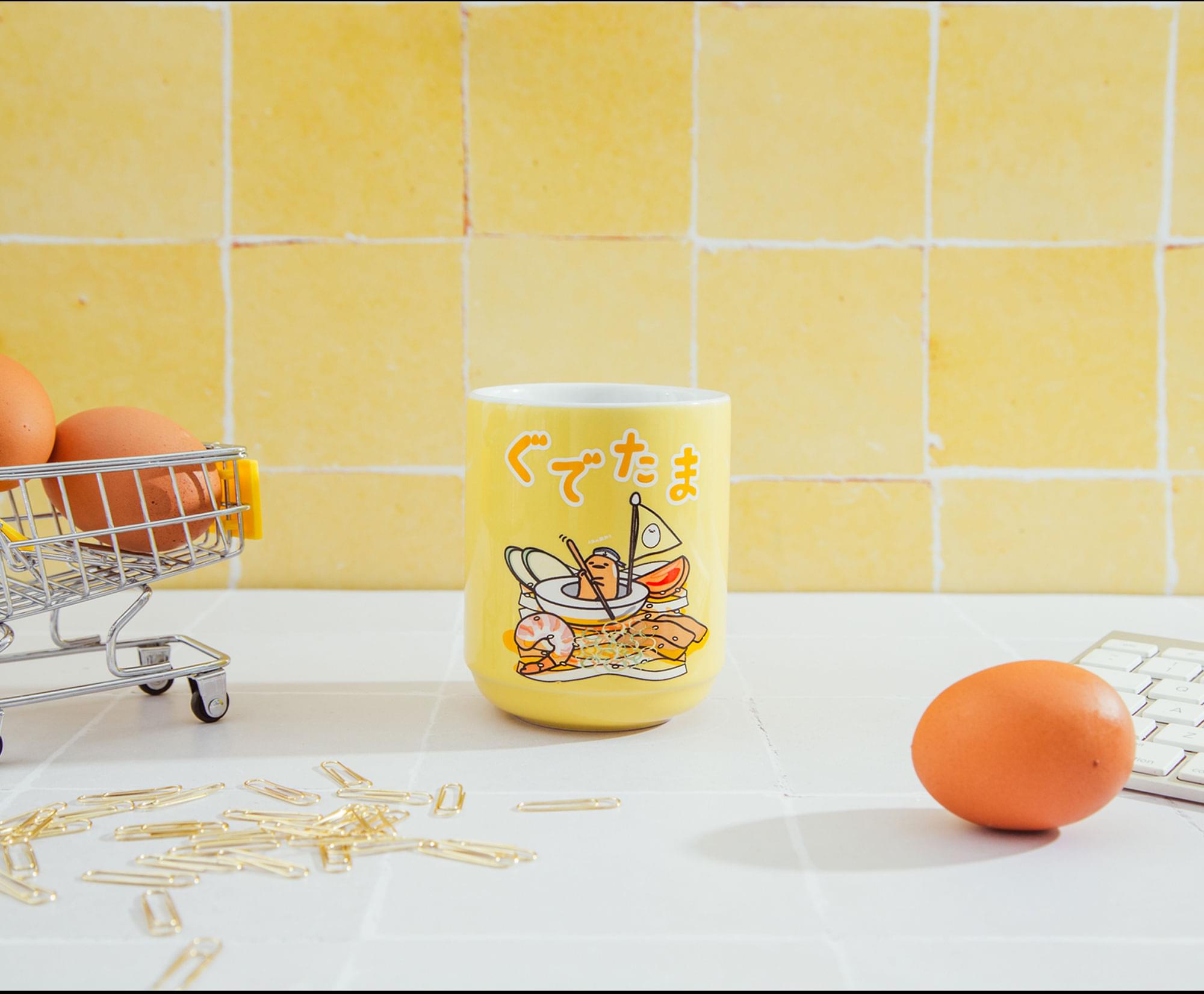 Sanrio Gudetama Sailing Ramen Ceramic Tea Cup - 9 Ounce Delight