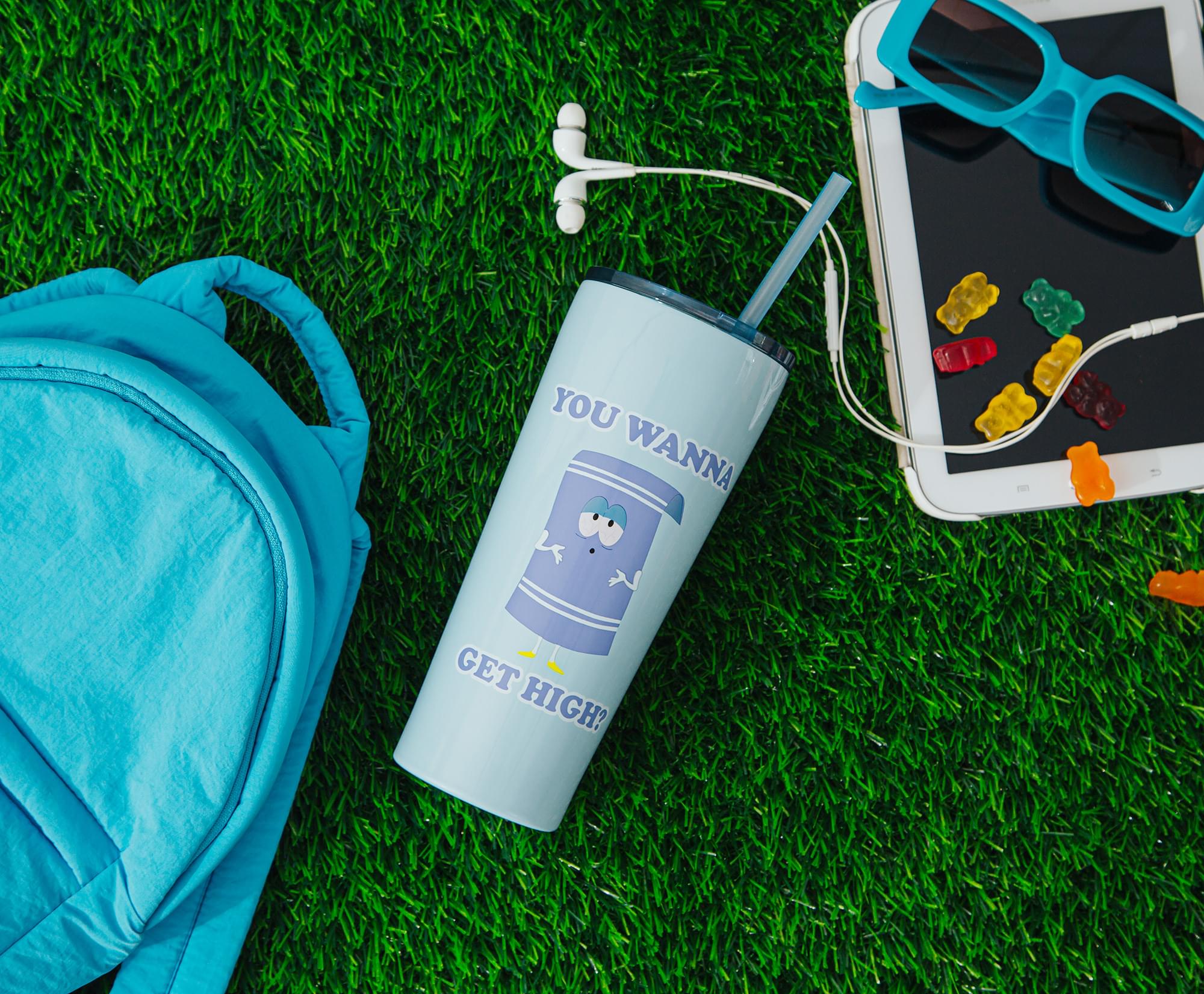 South Park Towelie Stainless Steel Tumbler with Straw - 22 Oz