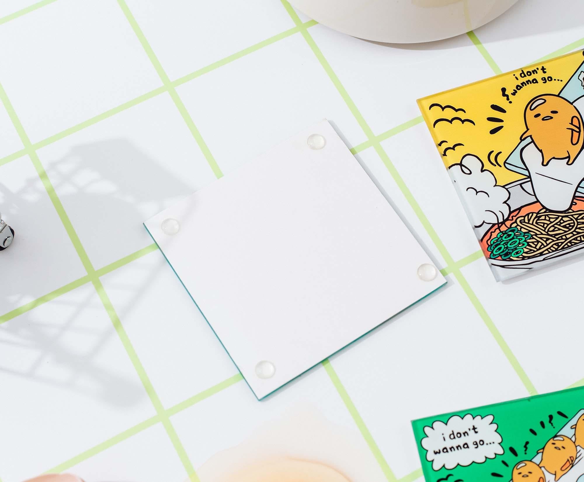 Sanrio Gudetama Glass Coasters - 4-Piece Set