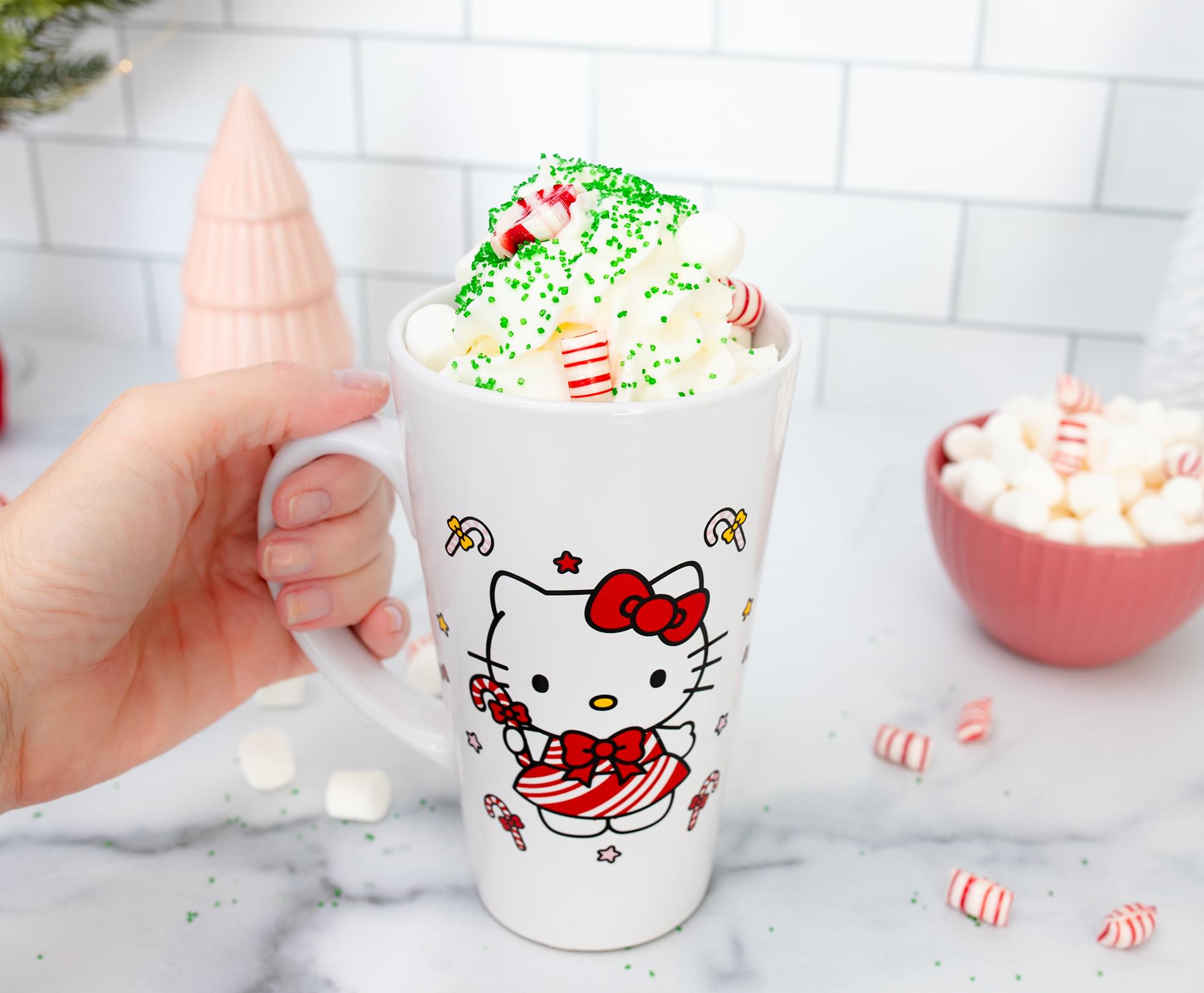Sanrio Hello Kitty Holiday Ceramic Latte Mug - 16 Ounce