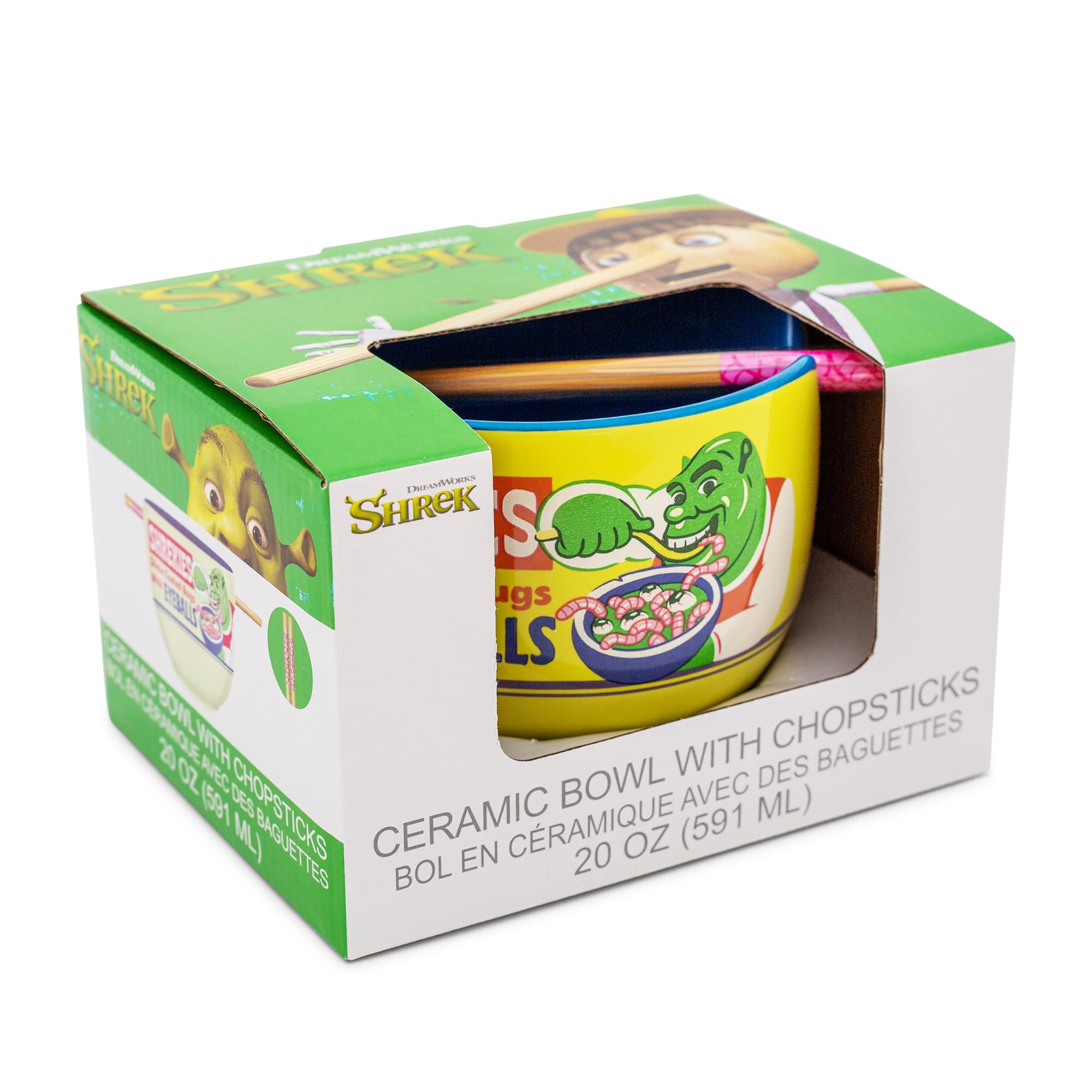 Shrek-Inspired Ramen Bowl & Chopstick Set with Shrekies Eyeballs Design